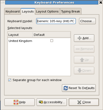 Linux keyboard layout configuration